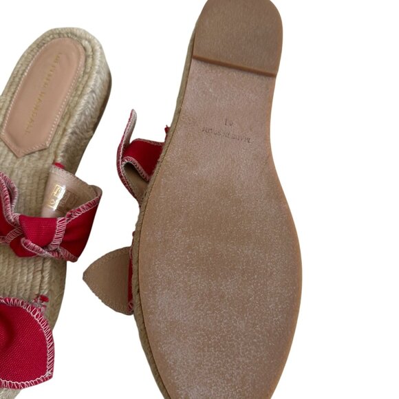 LOEFFLER RANDALL Red Bow Espadrille Sandals Size 41/11 - Picture 7 of 10